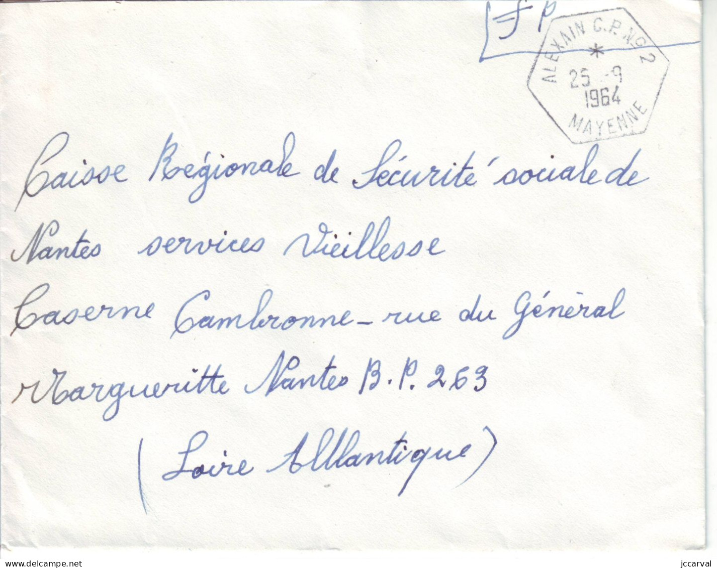 Mayenne Réseau Automobile Rural - Alexain CP N°2 - Type E7 - La Bigottière - Manual Postmarks