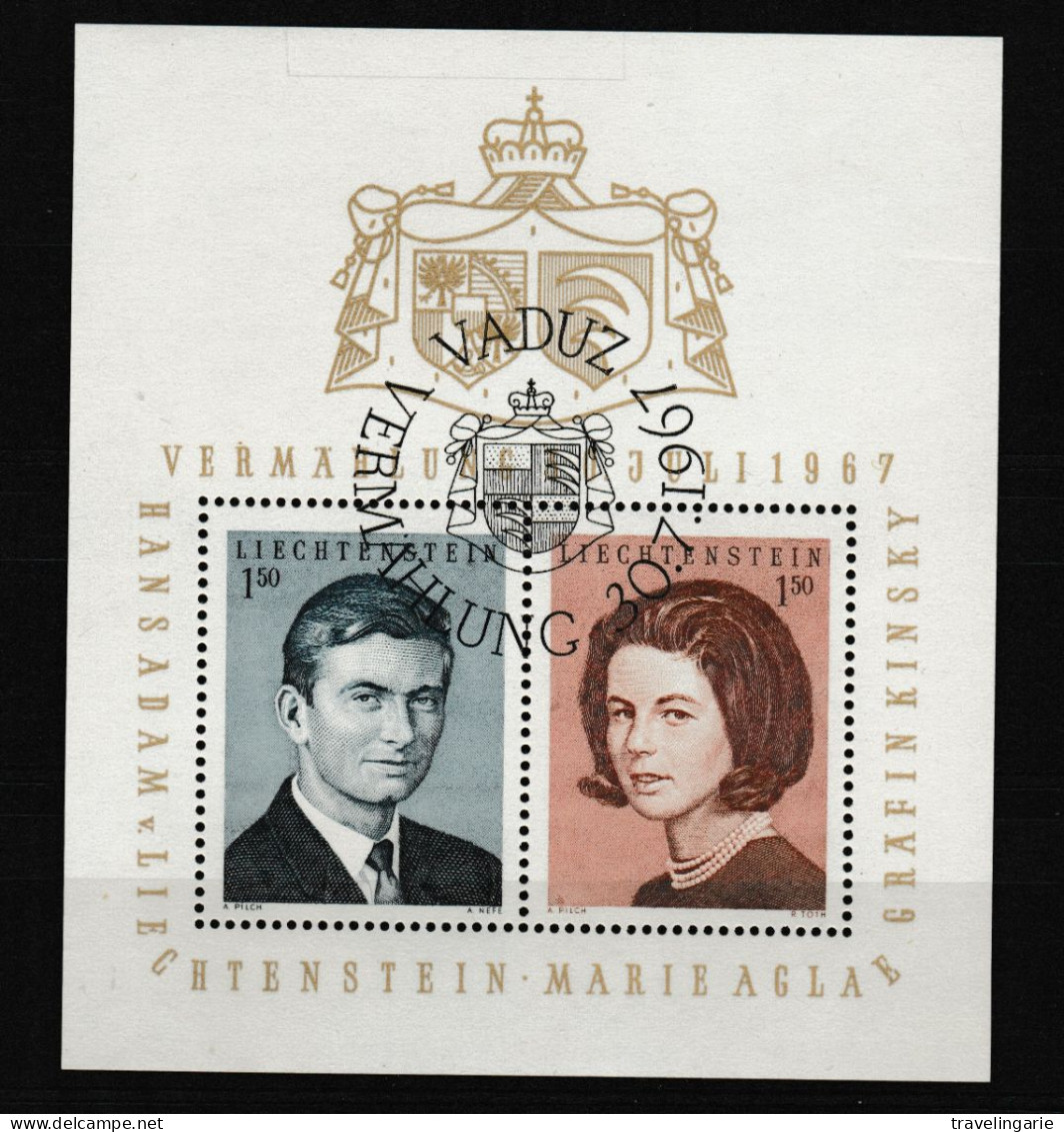 Liechtenstein 1964 S/S Princely Marriage Used - Bloques & Hojas