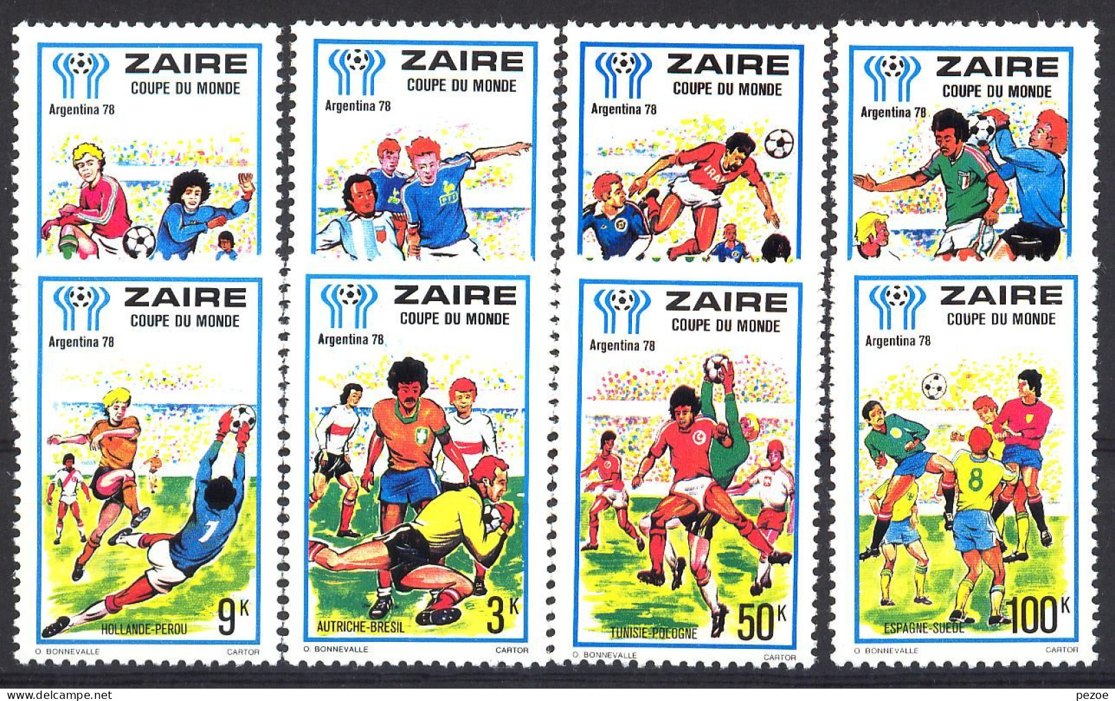 Football / Soccer / Fussball - WM 1978:  Zaire  8 W + 2 Bl ** - 1978 – Argentina