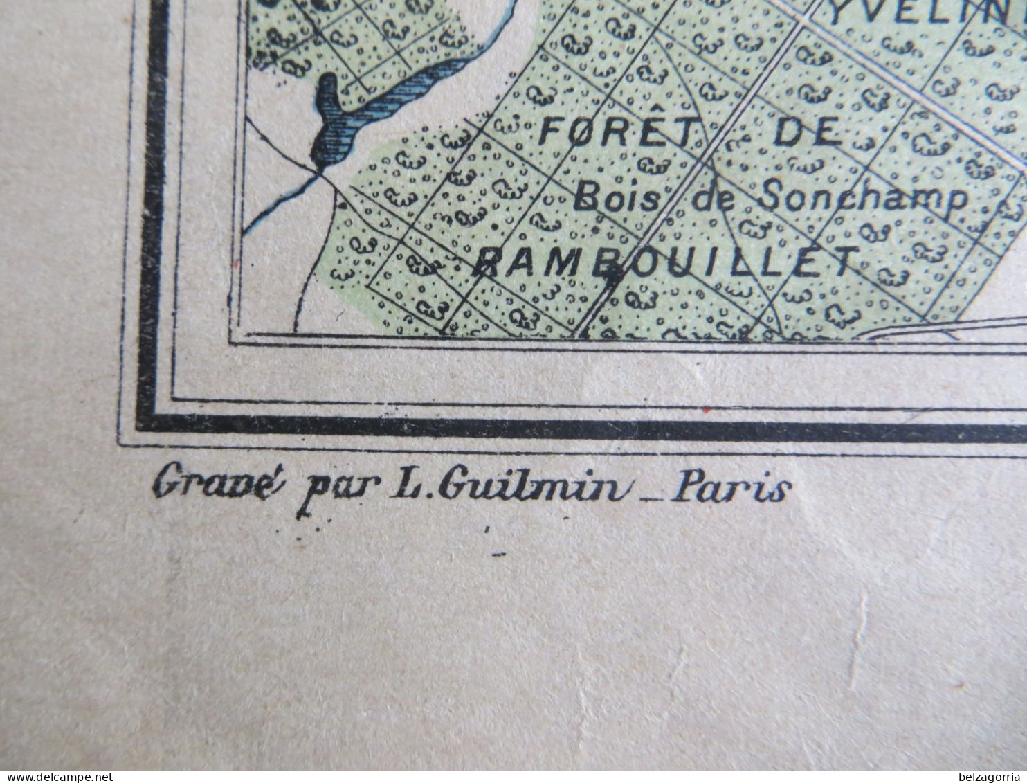 CARTE TOURISTE des ENVIRONS DE PARIS de GUILMIN, Routes, Chemins de Fer, Tramways,Canaux,Etangs et Rivières - VOIR SCANS