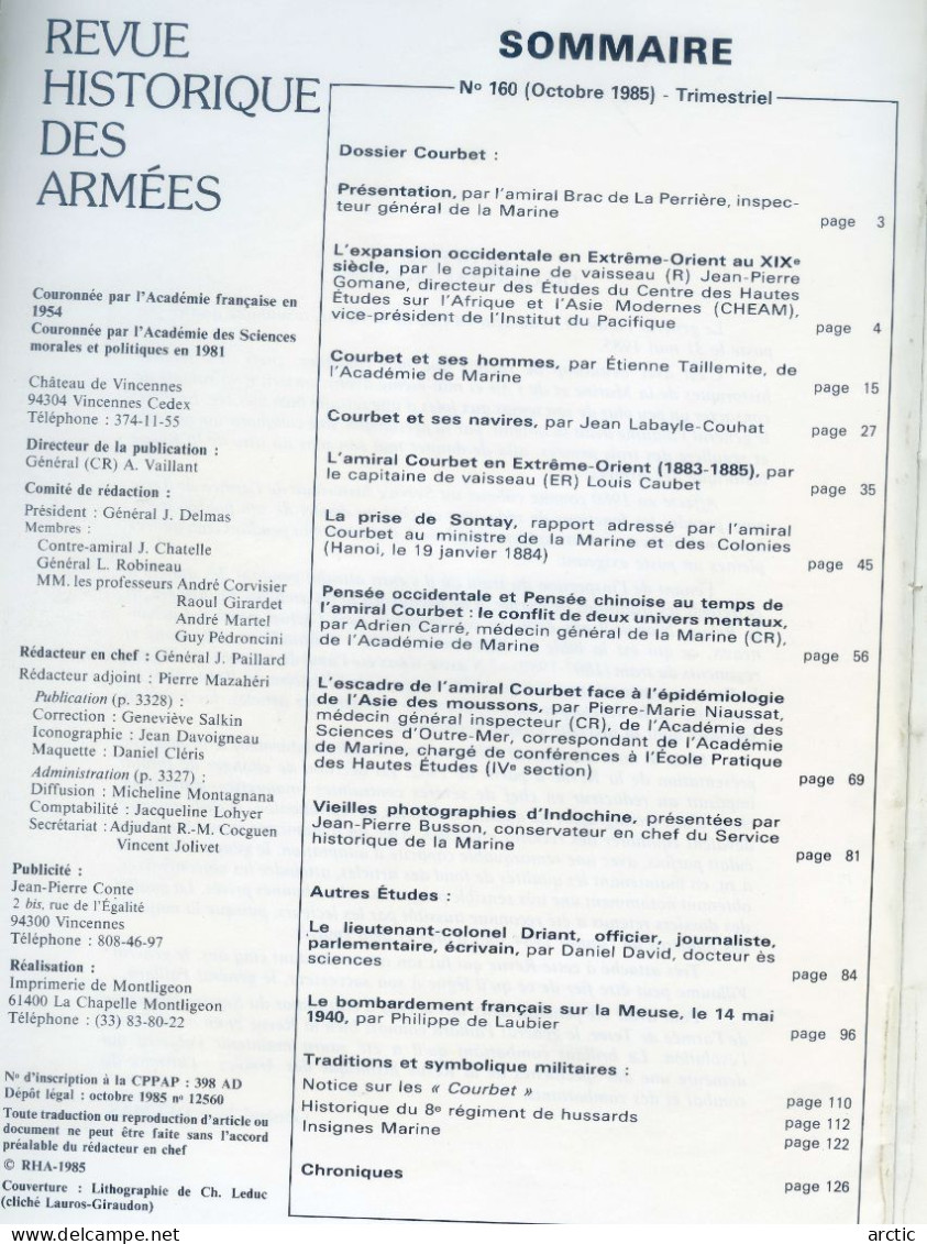 Revue Historique Des Armées    N° 3 1985 - Histoire