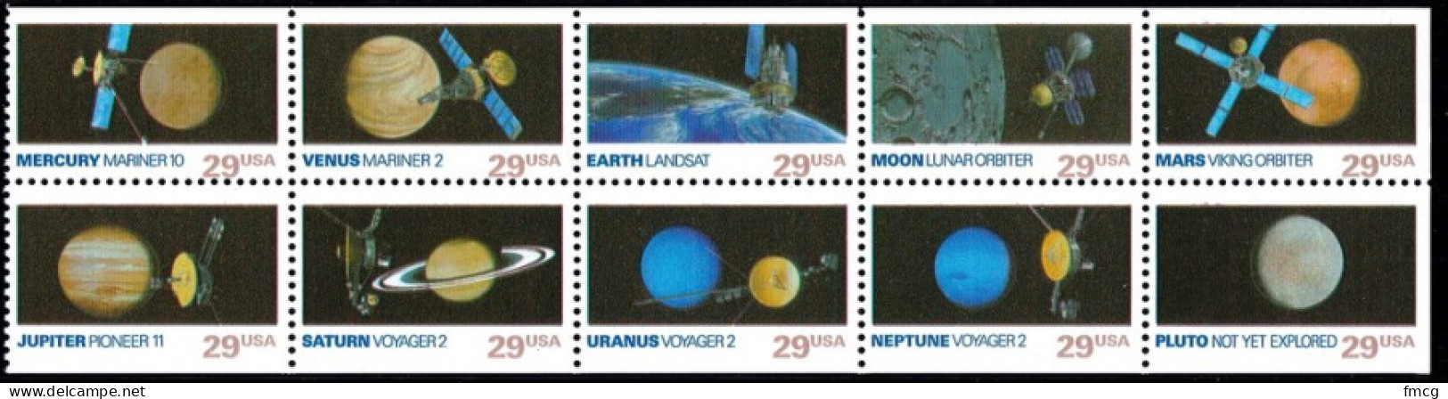 1991 29 Cents Space Exploration, Booklet Pane Of 10, MNH - Unused Stamps