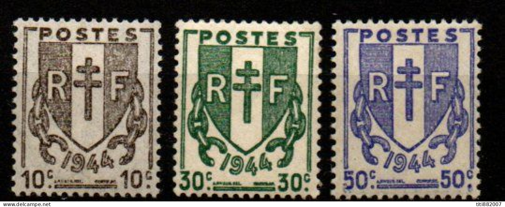 FRANCE    -   1945 .  Y&T N° 670 - 671 - 673  *.  Chaines  Brisées - Unused Stamps