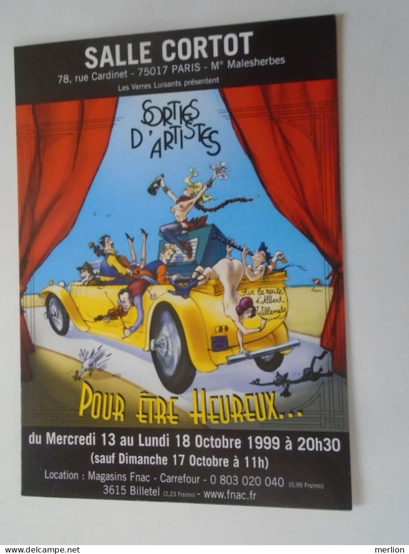 D203283  CPM Carte Postale "Cart'Com" (1999) Sorties D'Artistes (Pour être Heureux...) Salle Cortot - Advertising