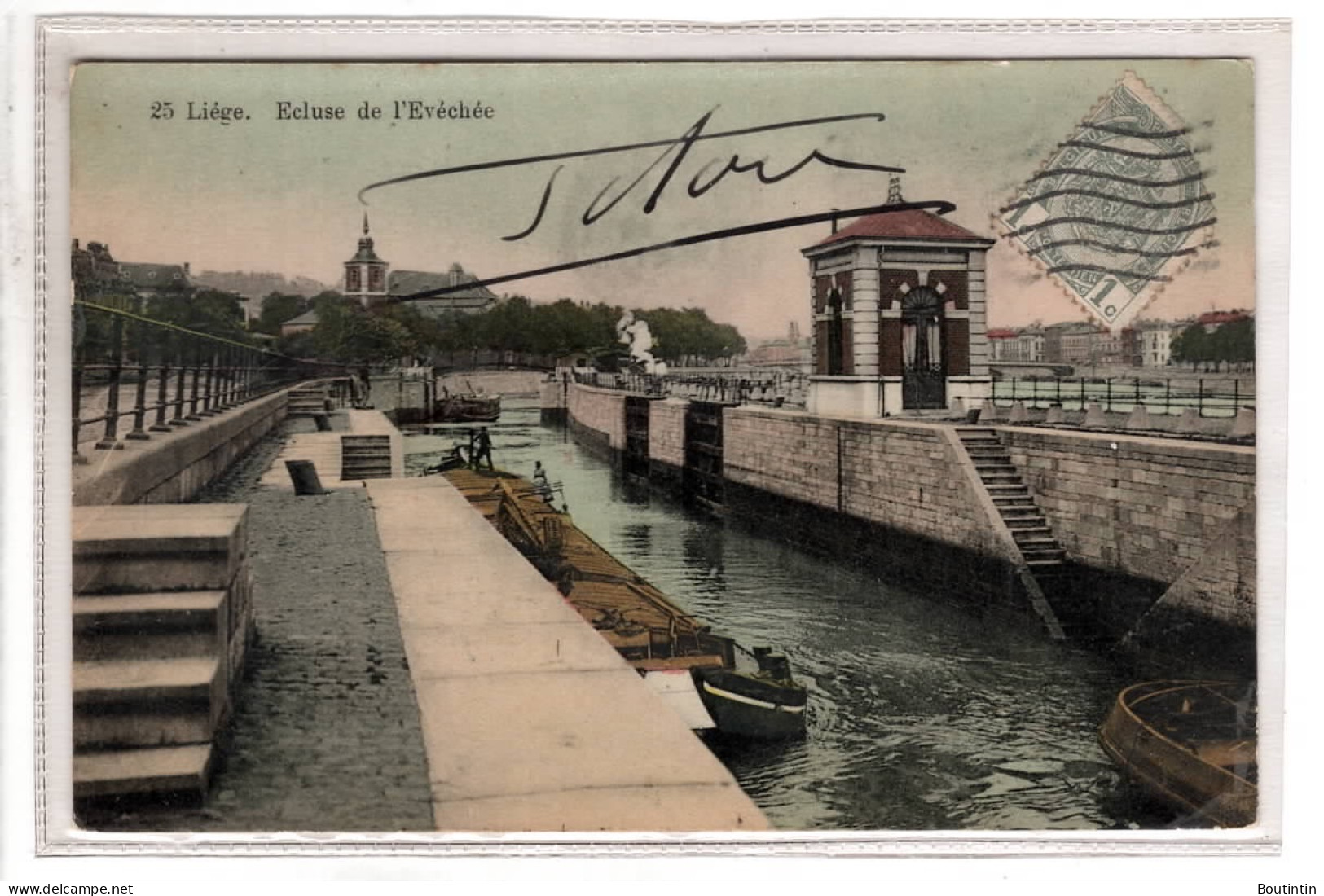 Liège Ecluse De L'Evêché ( Péniche ) - Liege