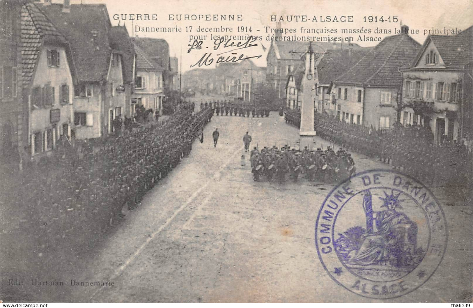 Dannemarie Remise De Décorations Orchestre Fanfare Thème Médaille Guerre 1914 - Dannemarie