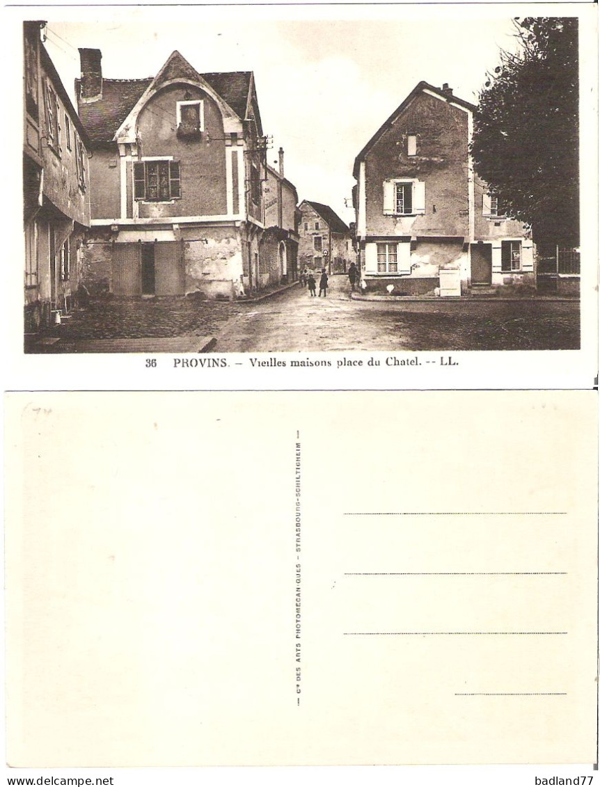 77 - PROVINS - Vieilles Maisons Place Du Chatel    - Provins