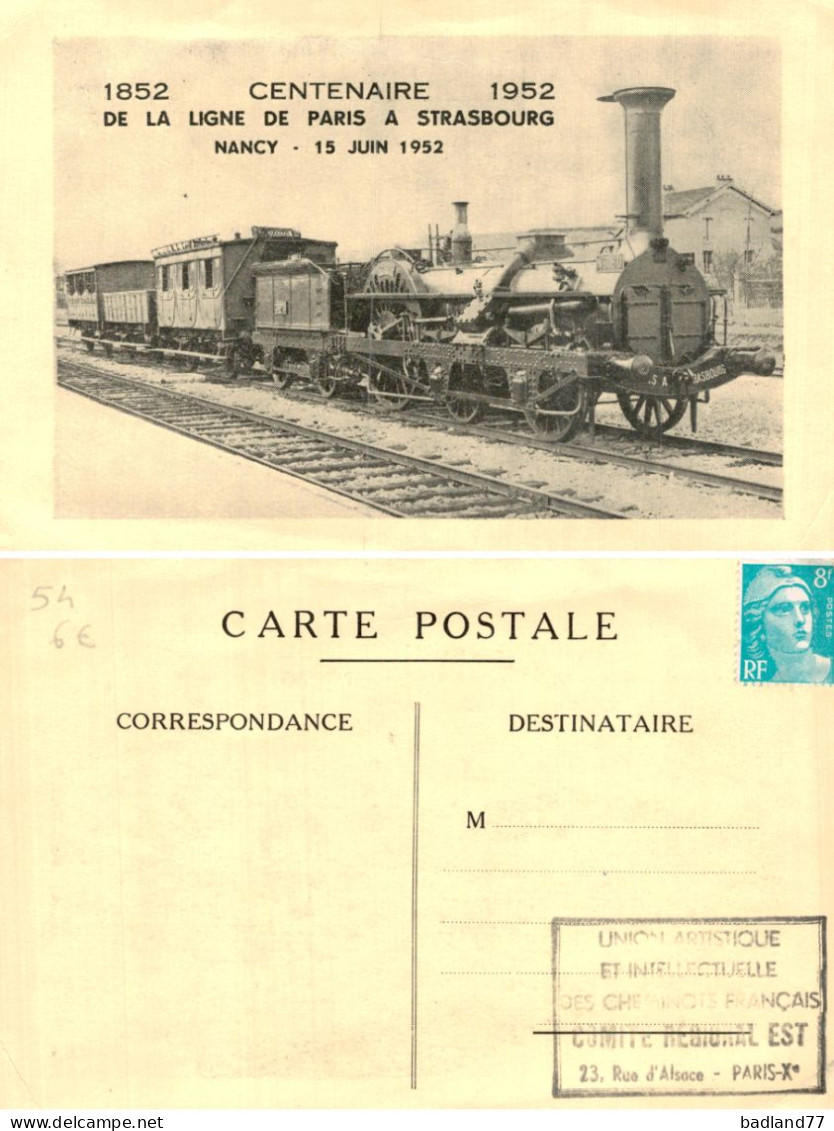 54 - NANCY - Centenaire De La Ligne De Paris à Strasbourg - Nancy