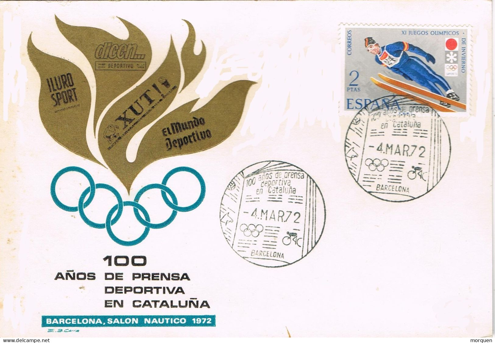 55166. Tarjeta BARCELONA 1972. 100 AÑOS Prensa Deportiva De Catalunya - Lettres & Documents