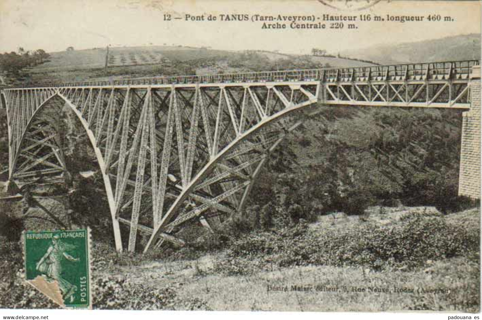 AC564 81 PONT DE TANUS  ARCHE PRINCIPALE EN 1909  ARCHITECTURE - Ouvrages D'Art