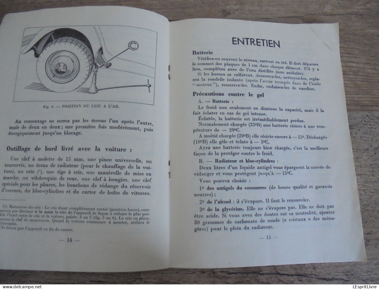 LES 11 CV Traction Avant Type BL 11 Légère et B 11 Normale 1952 Citroën Automobile Carnet Notice Emploi Entretien