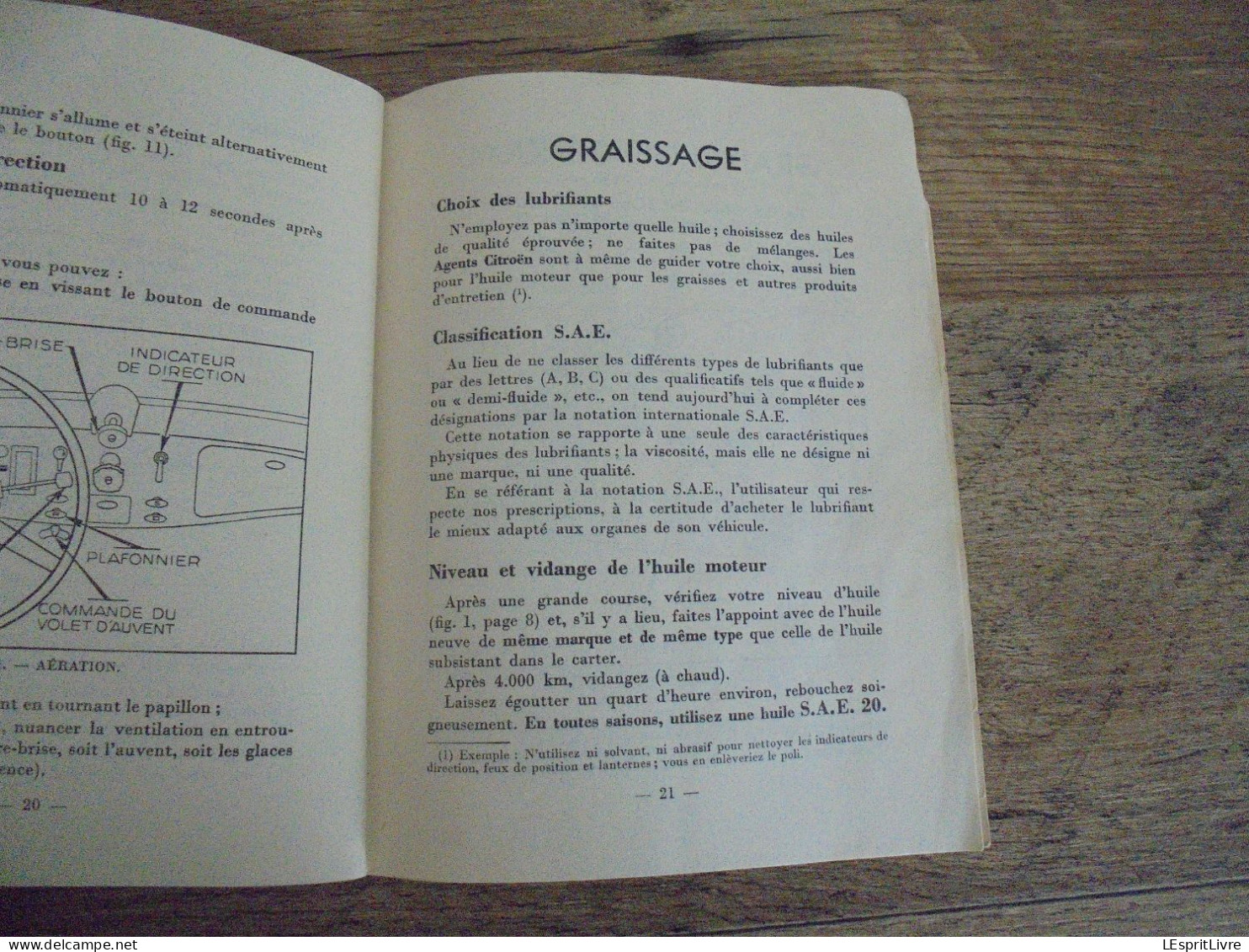 LES 11 CV Traction Avant Type BL 11 Légère et B 11 Normale 1952 Citroën Automobile Carnet Notice Emploi Entretien