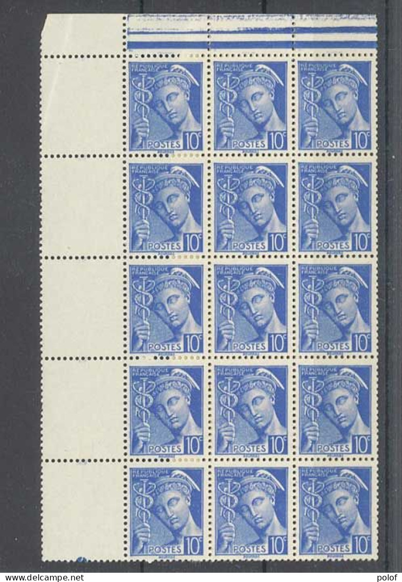 Yvert 407 - Type Mercure - Bloc De 25 Timbres Neufs Sans Traces De Charnières - Bord De Feuille - 1938-42 Mercurius