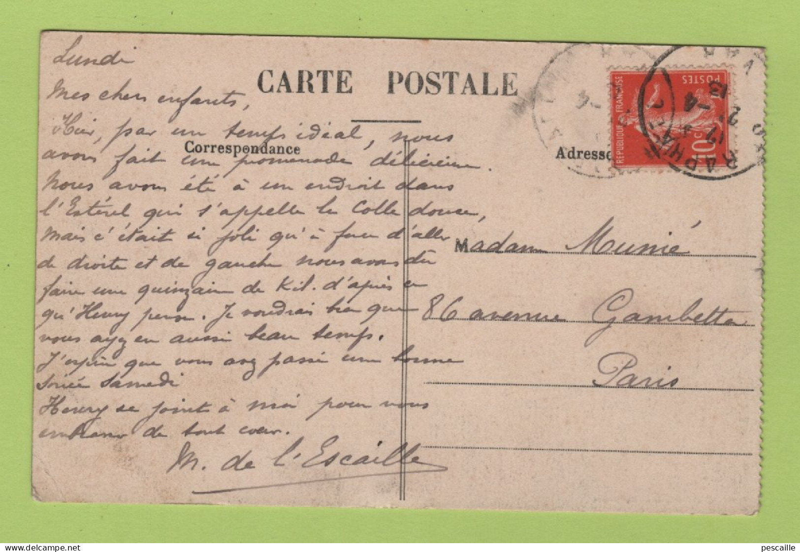 83 VAR - CP SAINT RAPHAEL - LE LION DE TERRE ET LE LION DE MER - CLICHE PAPETERIE PARISIENNE N° 14 - CIRCULEE EN 1913 - Saint-Raphaël