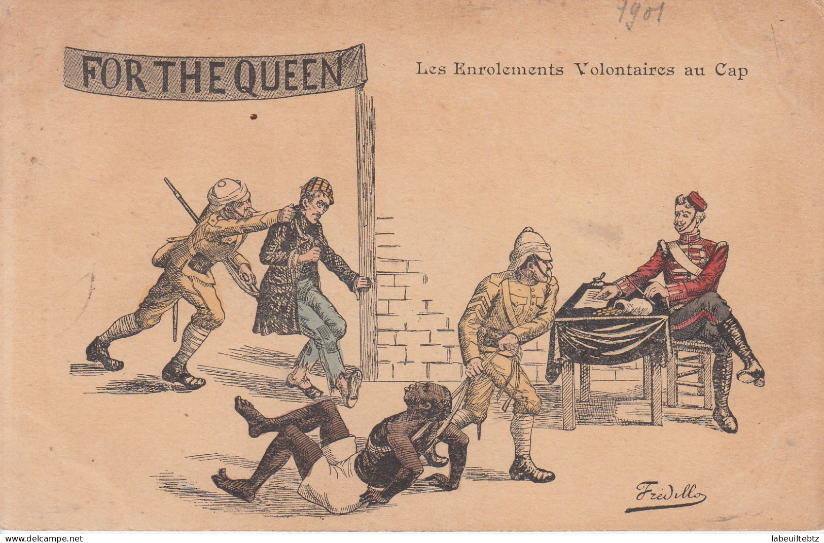 AFRIQUE DU SUD - FOR THE QUEEN - Les Enrolements Volontaires Au CAP - Satyrique - Illustrateur Frévillo  PRIX FIXE - Andere Kriege