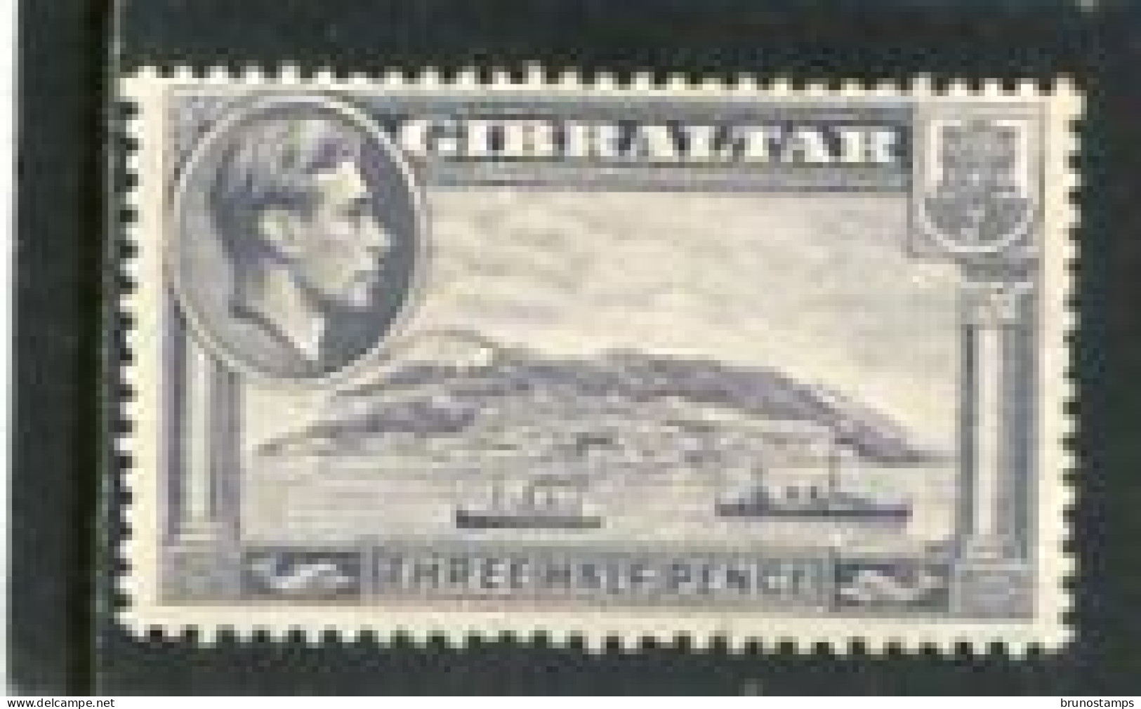 GIBRALTAR - 1943  1 1/2d  THE ROCK SLATE VIOLET  MINT - Gibraltar