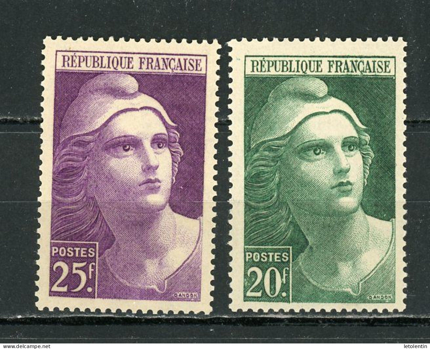 FRANCE -  M. DE GANDON - N° Yvert 730+731** - 1945-54 Marianne Of Gandon