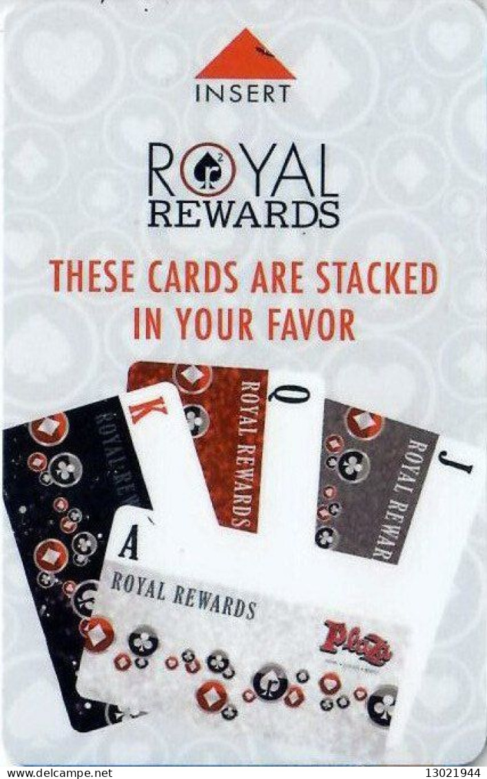 STATI UNITI  KEY HOTEL  Plaza Las Vegas Royal Rewards - Cartes D'hotel