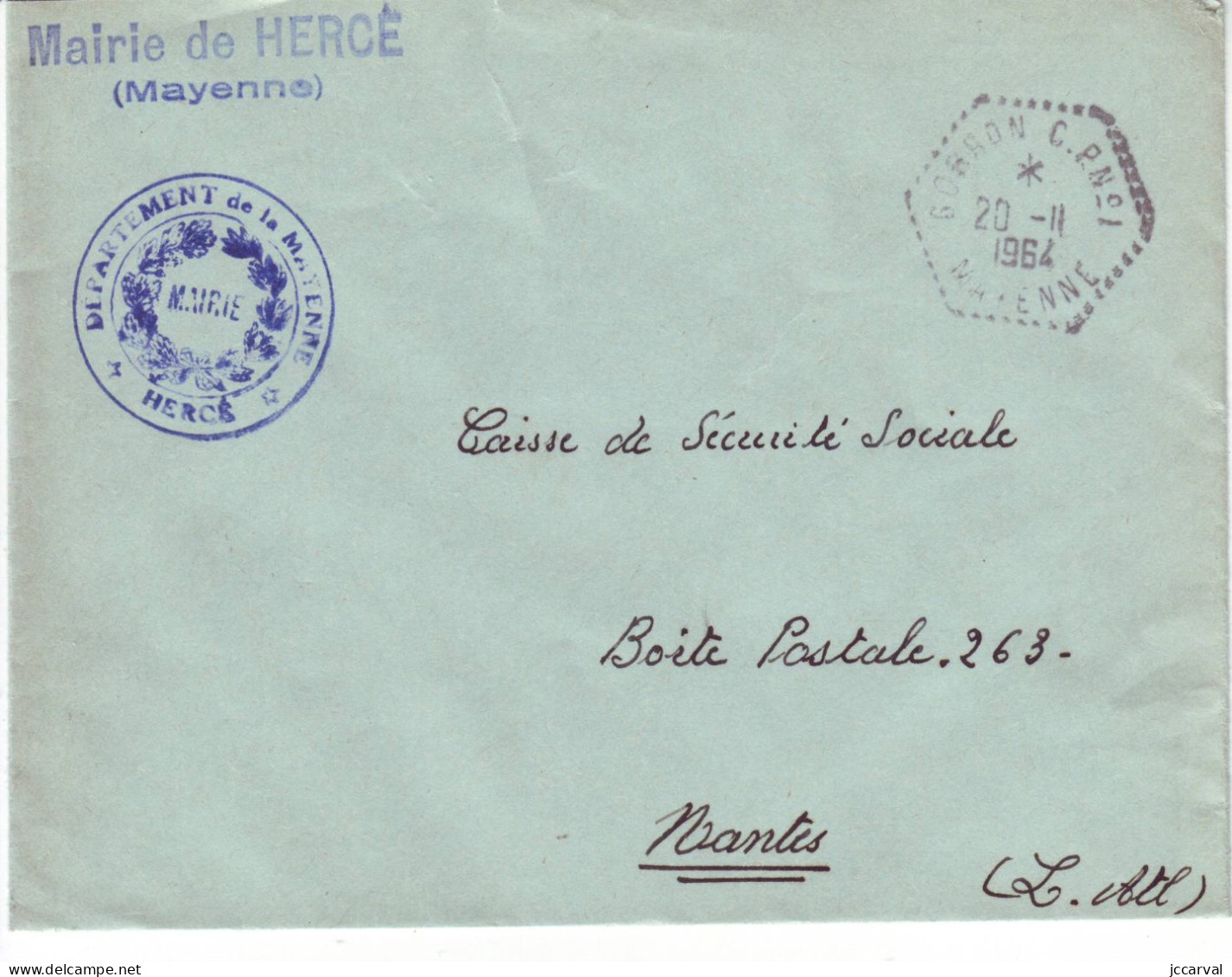 Mayenne Réseau Automobile Rural - Gorron CP N°1 - Type F7 - Hercé - Manual Postmarks