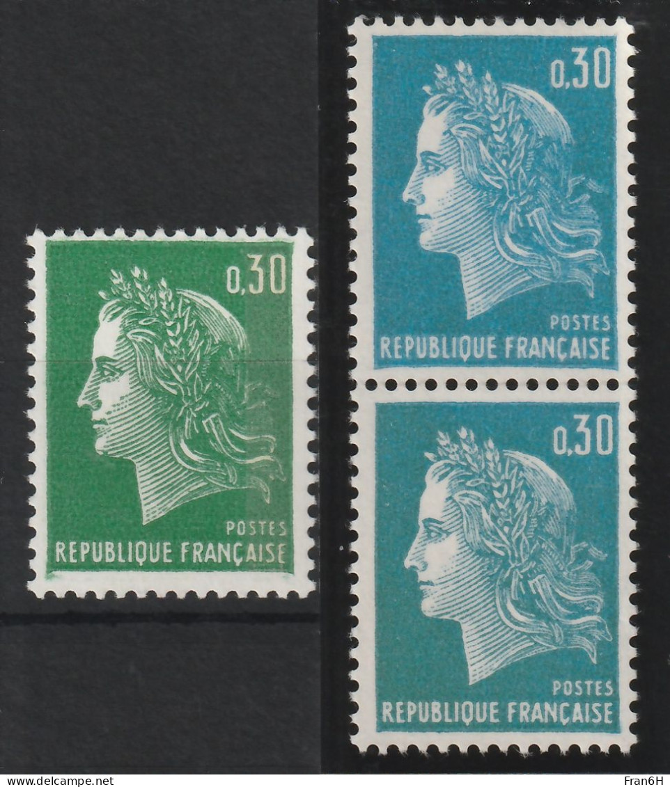 YT N° 1611 Couleur Bleu Et Bleu Vert - Neufs ** - MNH - - Unused Stamps