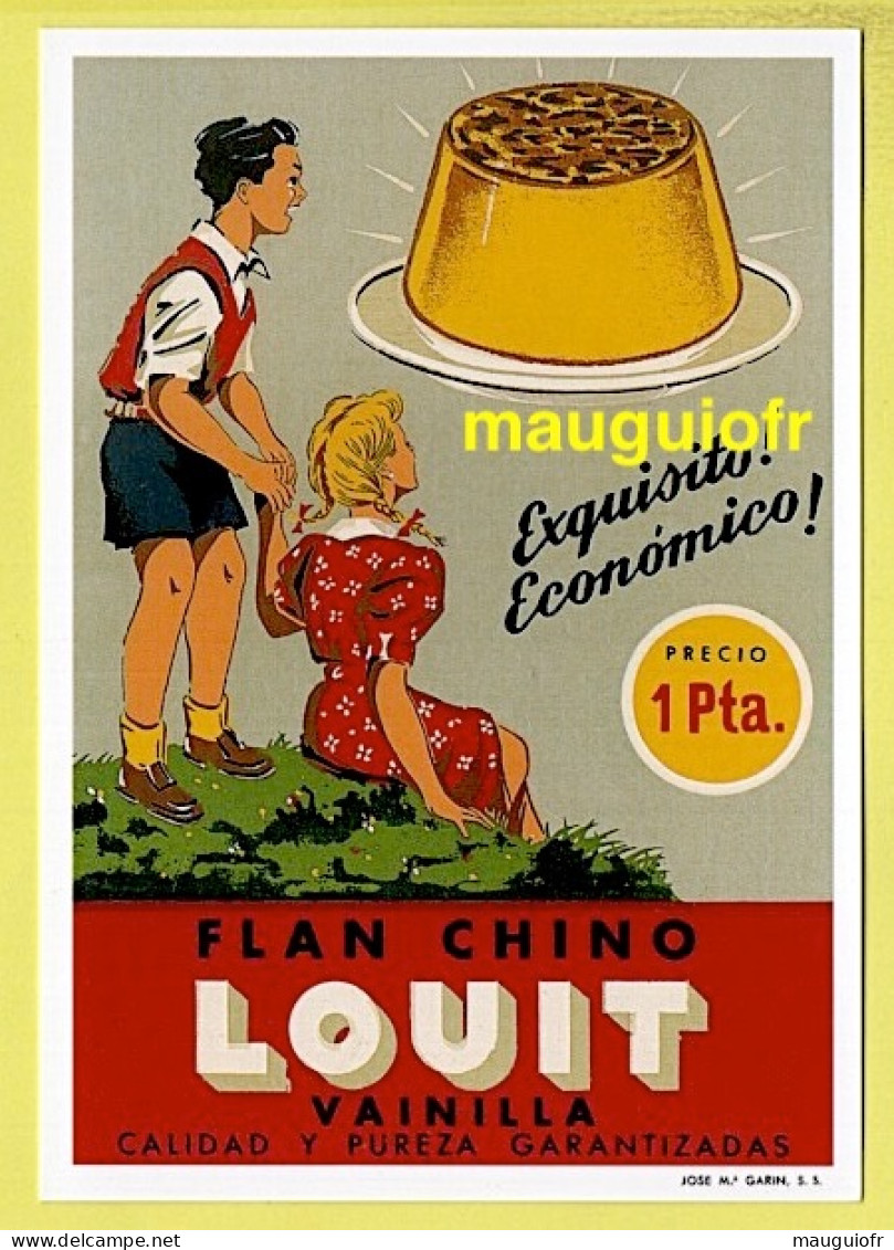 PUBLICITÉ / REPRODUCTION D'ANCIENNES AFFICHES / DESSERT : FLAN CHINO LOUIT A LA VANILLE - Advertising