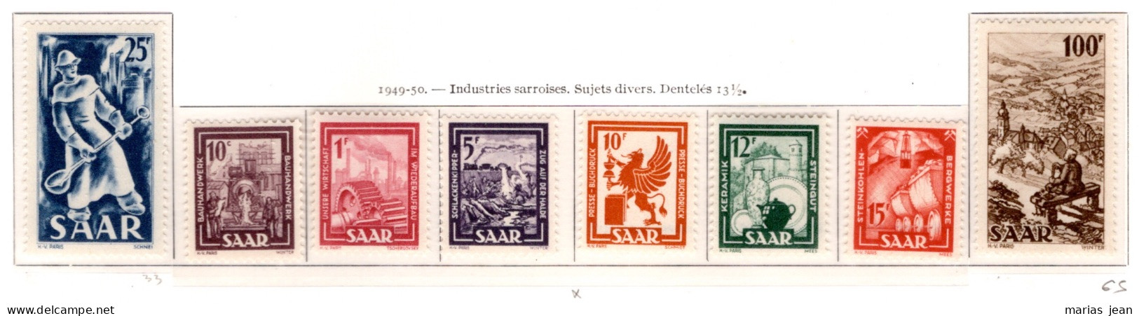 Ex Colonie Française  * Sarre *   Poste : 255/262  N** - Unused Stamps