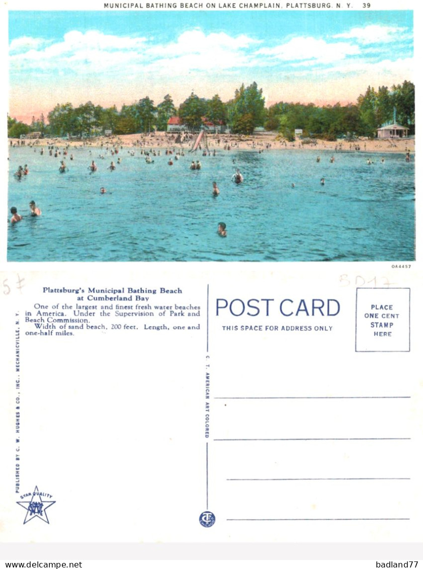 USA - Bathing Beach Lake Champlain - PLATTSBURG N.Y. - Other & Unclassified