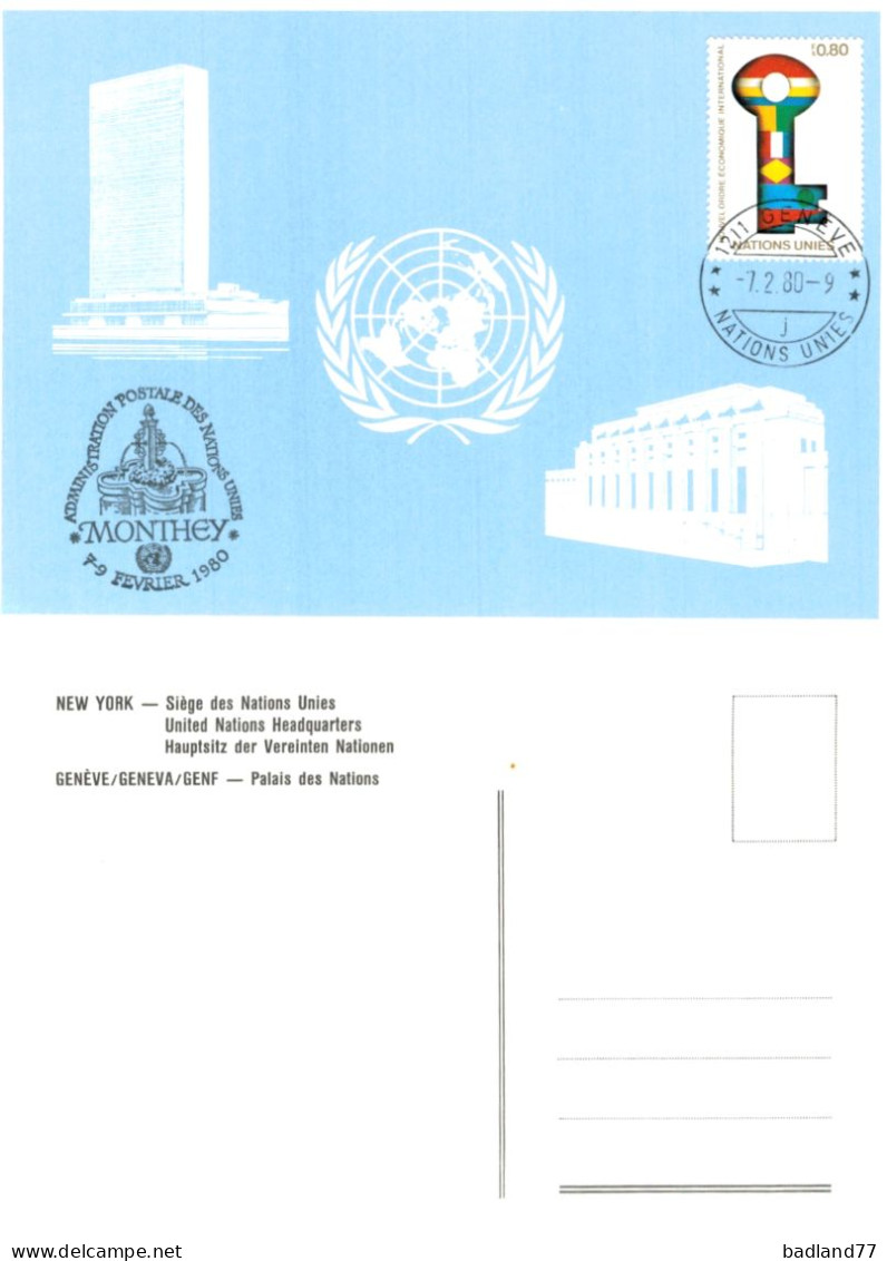 Nations Unies - United Nations - Vereinte Nationen - Postcard - Genève - Monthey 80 - Sonstige & Ohne Zuordnung