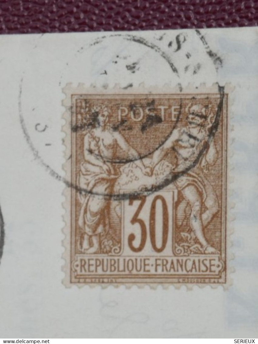 FRANCE LETTRE RR  1877  PETIT BUREAU RIVES  S FURE A GENEVE SUISSE  +SAGE 30C  + AFF. INTERESSANT. DP8 - 1877-1920: Semi-Moderne