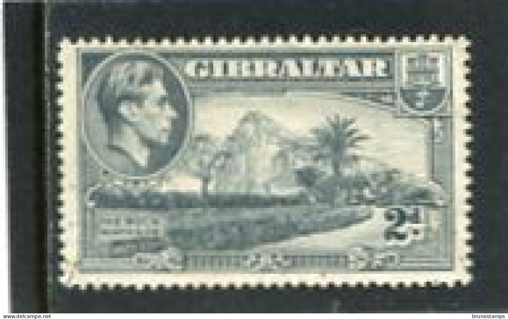 GIBRALTAR - 1938  2d  THE ROCK  GREY  PERF  14  FINE USED - Gibraltar