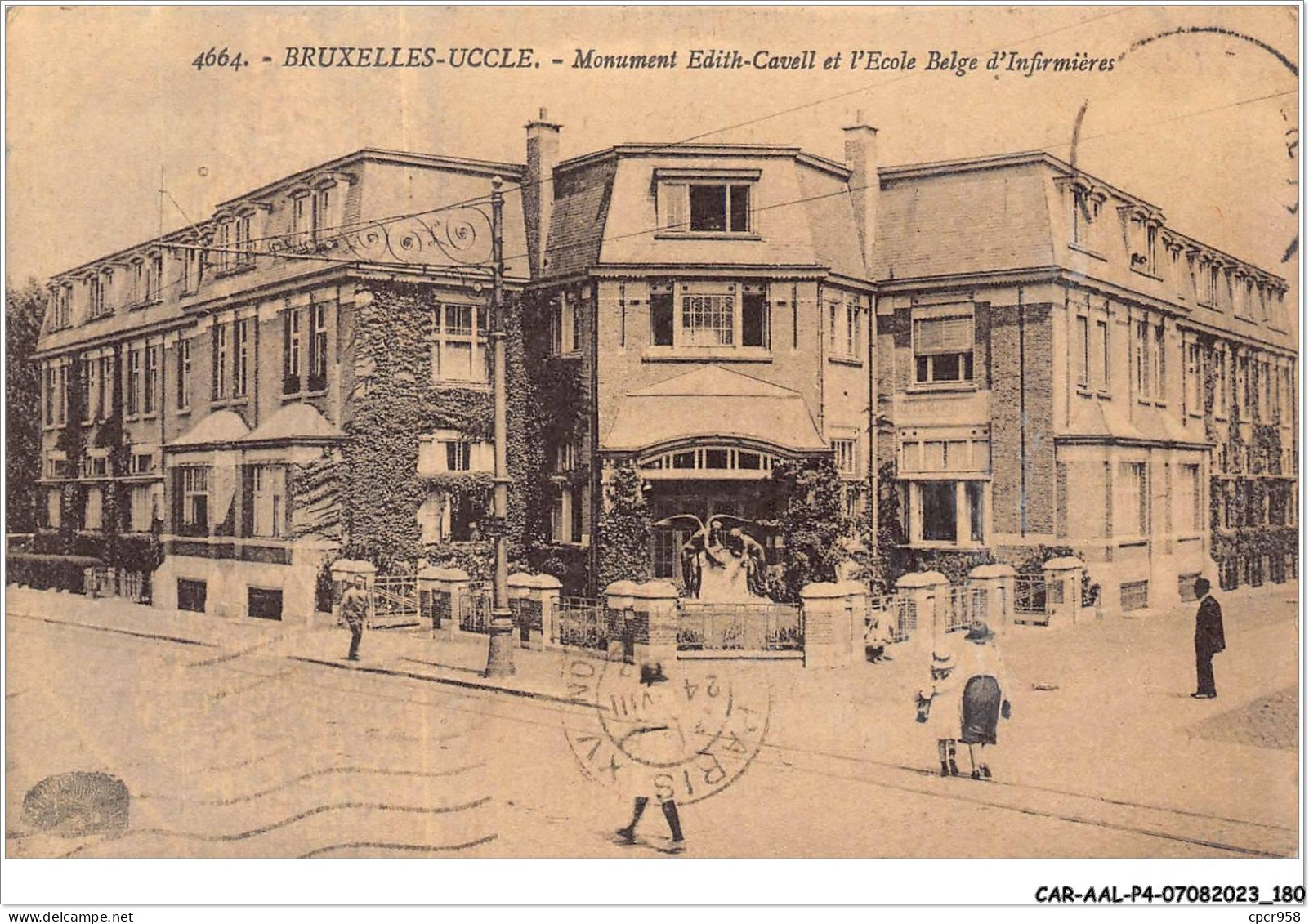 CAR-AALP4-BELGIQUE-0343 - BRUXELLES-UCCLE-Monument Edith Cavell Et L'Ecole Belge D'Infirmieres - Bruxelles La Nuit