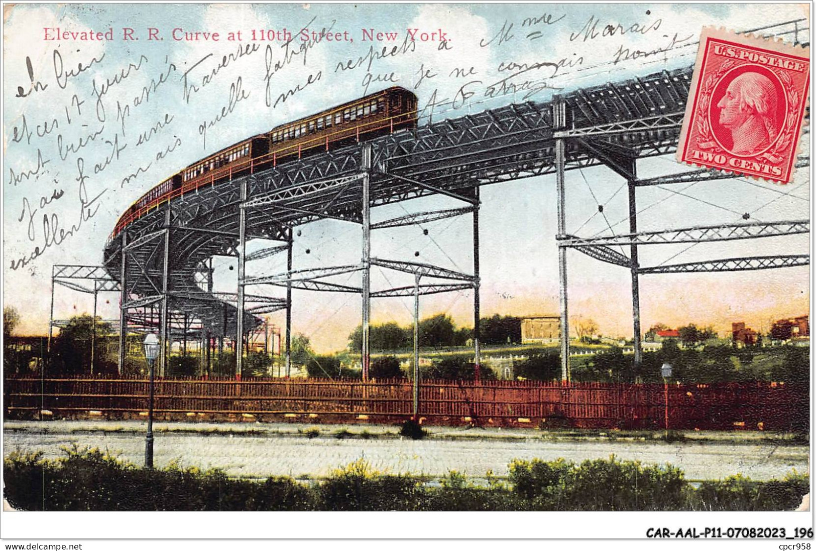 CAR-AALP11-ETAT UNI-1049 - Elevated R.R Curve At 110th Street , New York  - Other & Unclassified