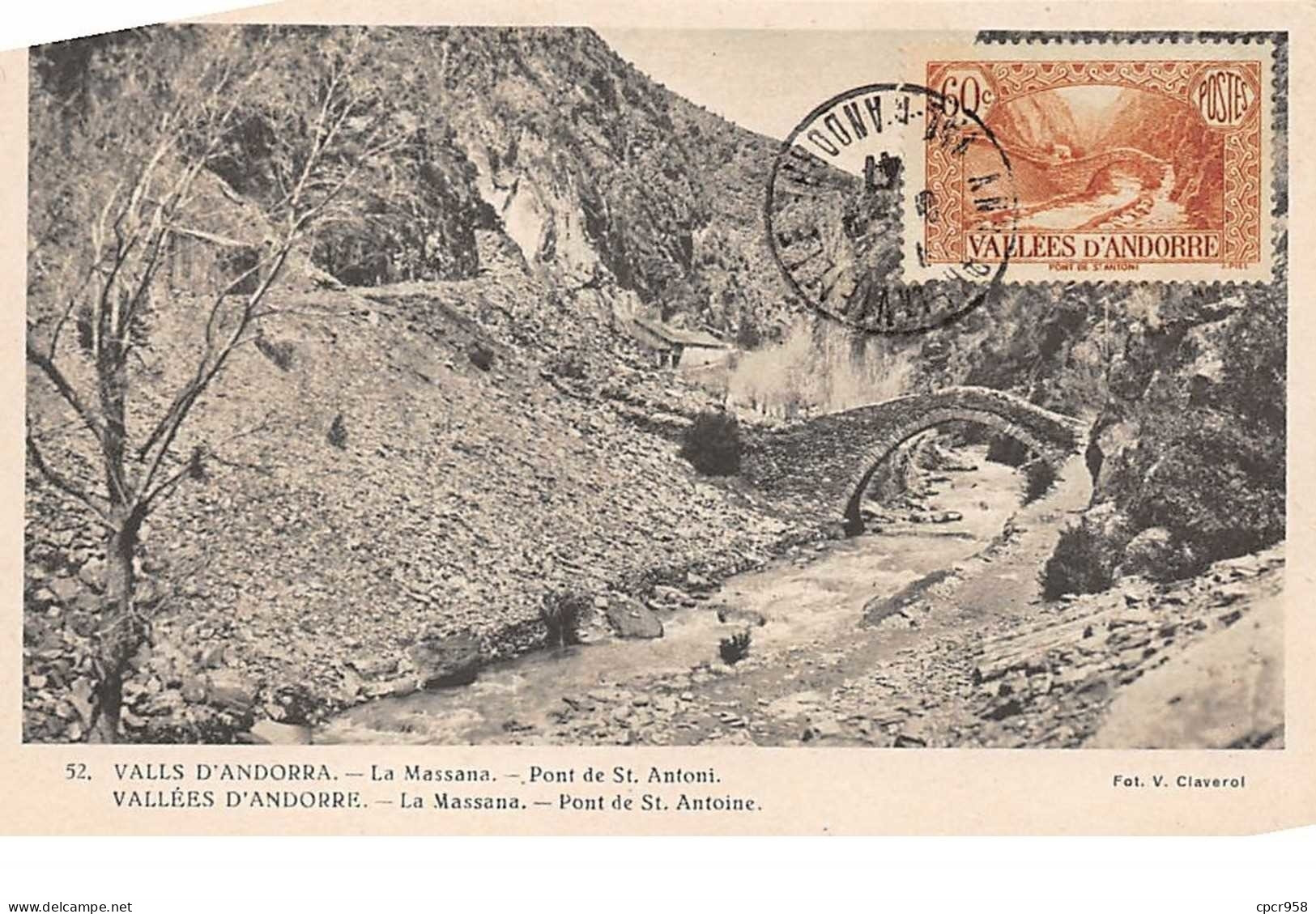 Andorre.n°57861.la Massana.pont De St Antoine.carte Maximum - Andorra