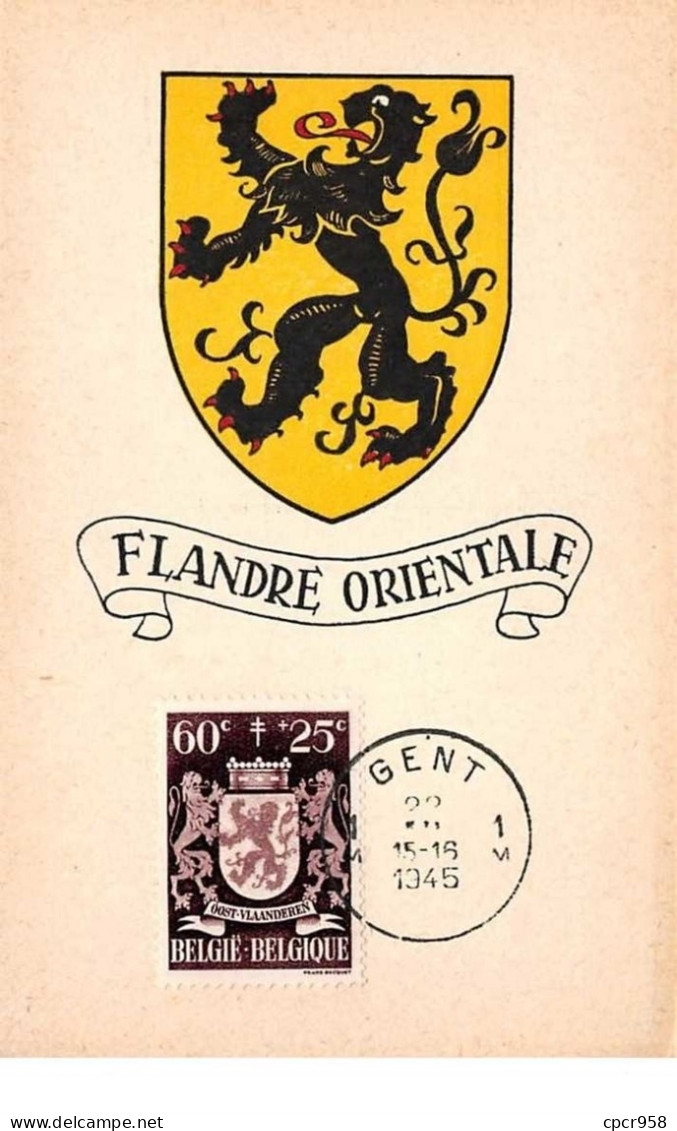 1945 - Carte Maximum - N°151307 - Belgique - Blason De Flandre Orientale - Cachet - Gent - Autres & Non Classés