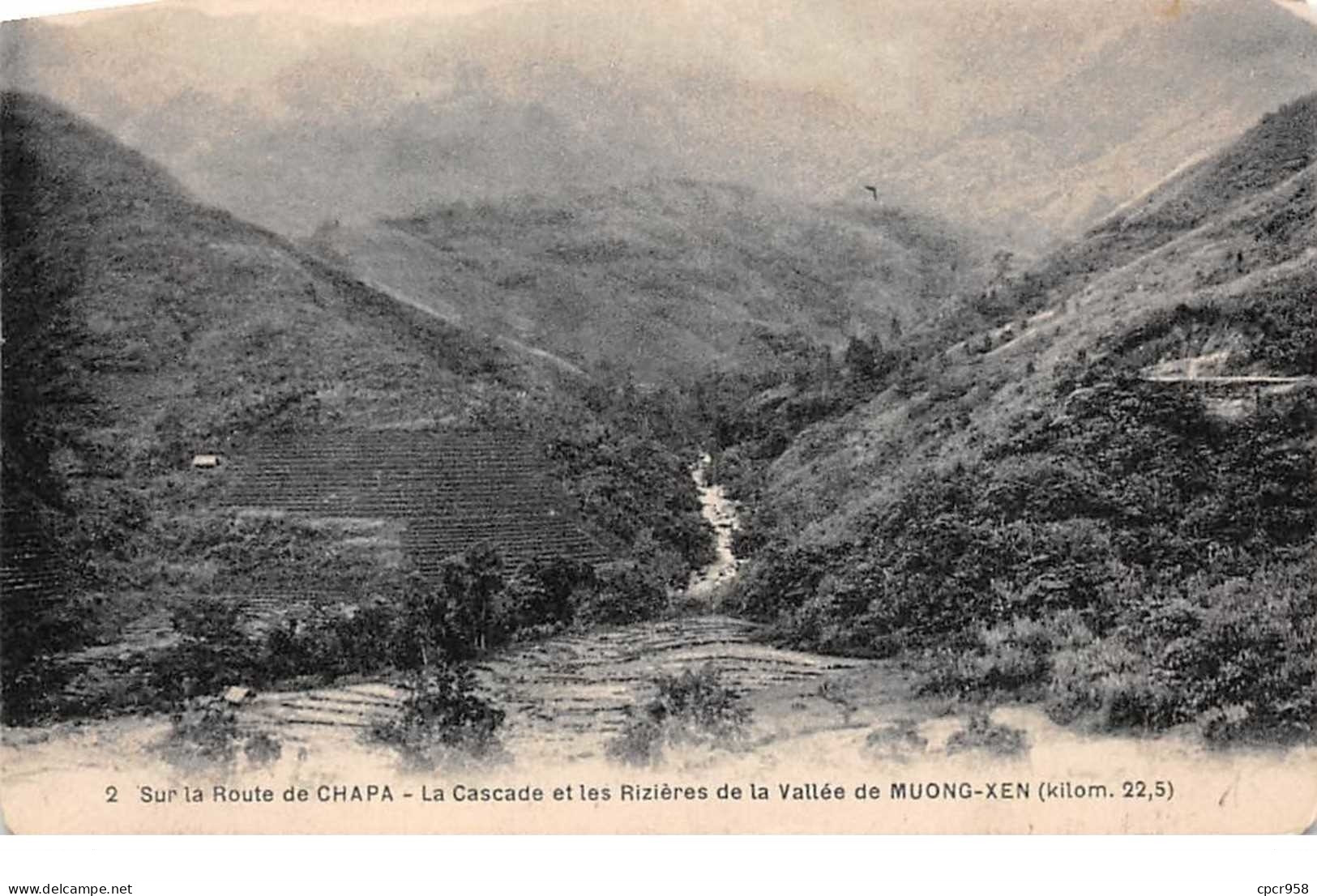 Viêt-Nam - N°60966 - TONKIN - Sur La Route De Chapa - La Cascade Et Les Rizières De La Vallée Du Muong-Xen - Vietnam