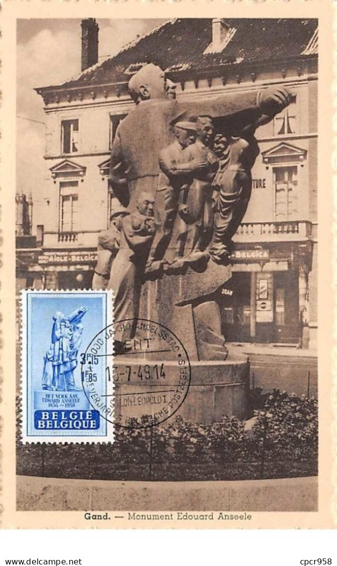 1949 - Carte Maximum - N°151286 - Belgique - Monument Edouard Anseele - Cachet - Gent - Gent