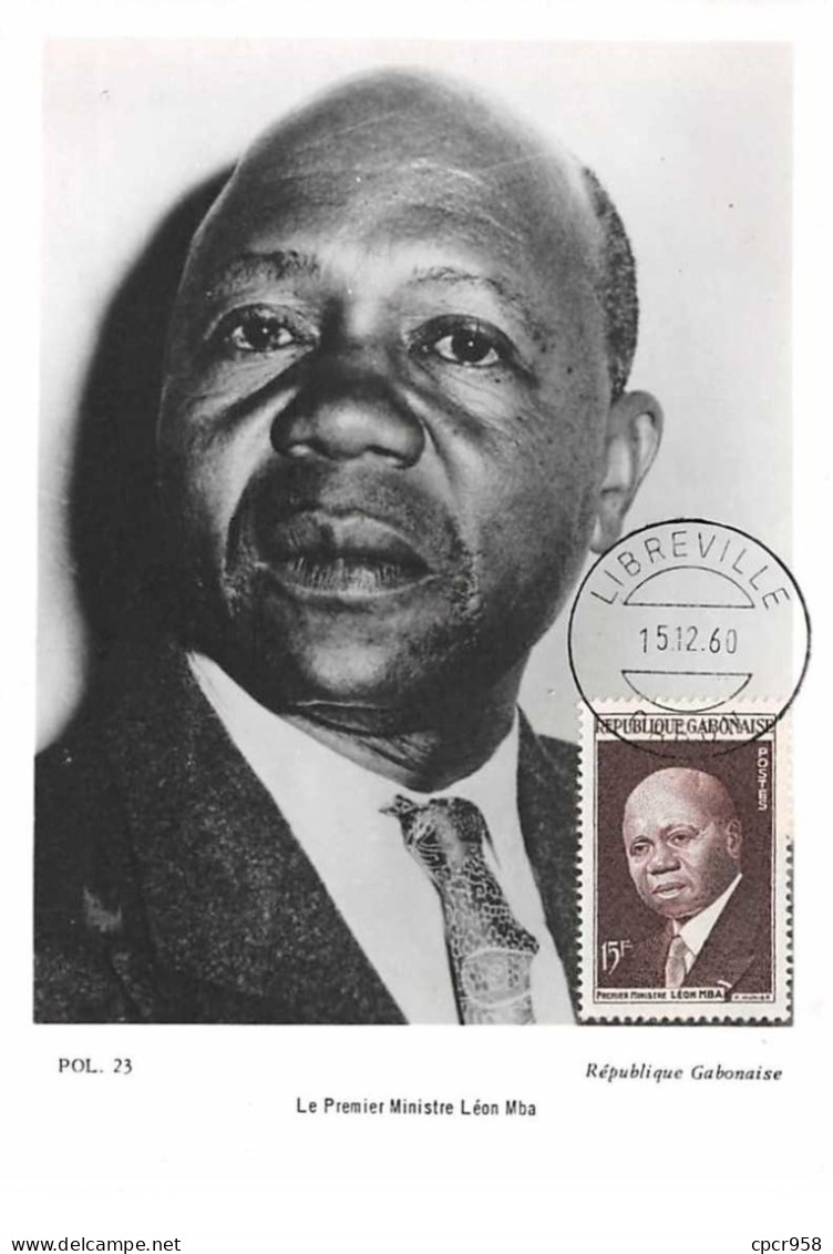1960 - Carte Maximum - N°151333 - Gabon - Le Premier Ministre Léon Mba - Cachet - Libreville - Gabun