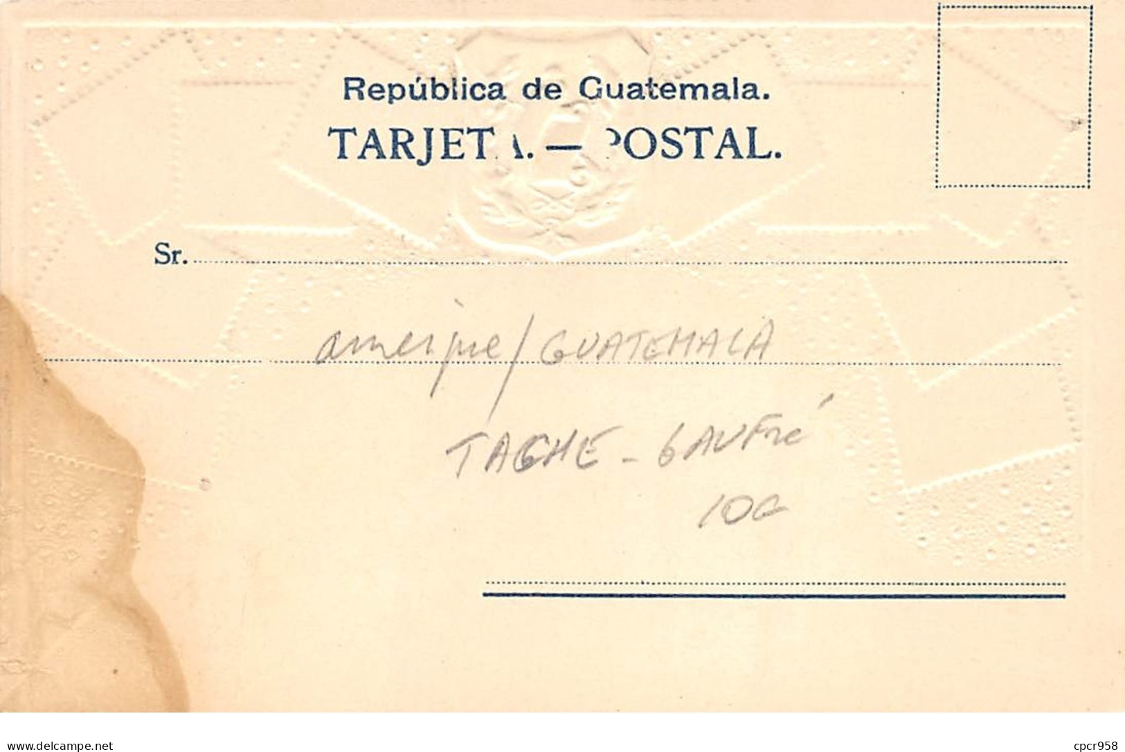 Guatemala - N°63406 - Timbres - Carte Gaufrée Et Tâchée - Guatemala