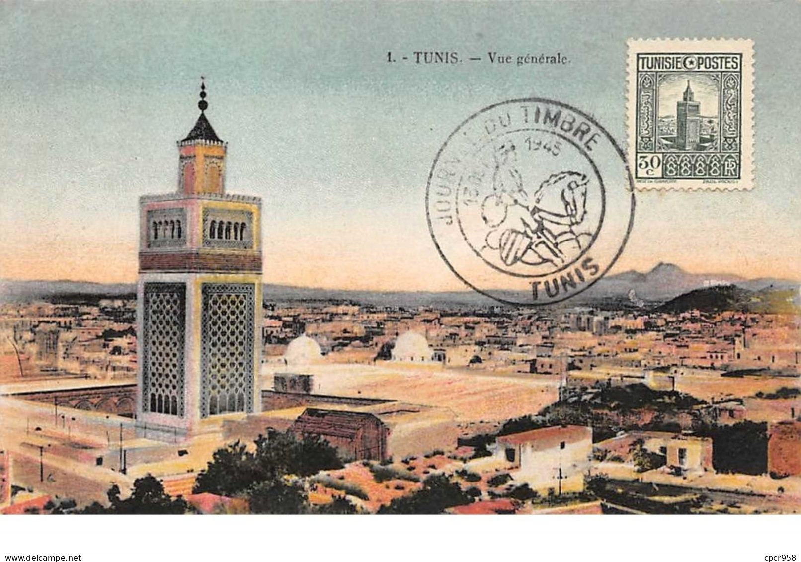 Tunisie.n°57972.tunis.vue Générale.carte Maximum. - Tunisia