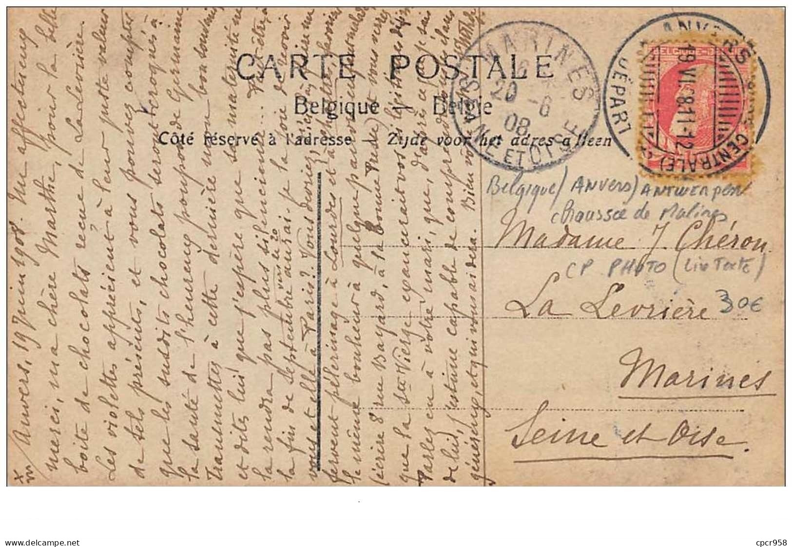 Belgique . N°43992 . Chausee De Malines.carte Photo.lire Texte - Antwerpen