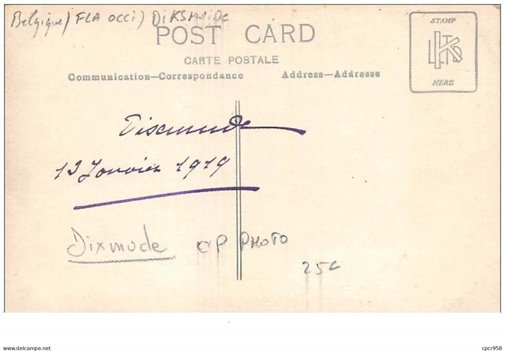 Belgique . N°43988 . Dixmude . Carte Photo.1919.militaire - Diksmuide