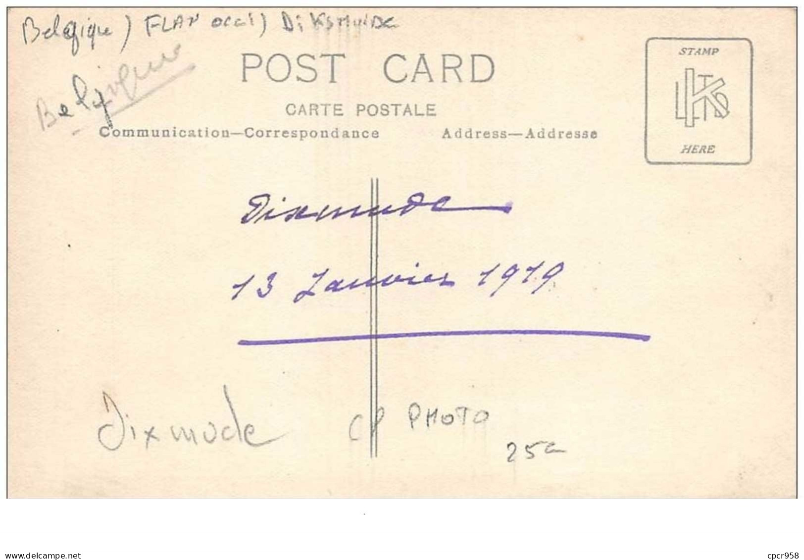 Belgique . N°43985 . Dixmude . Carte Photo.1919.militaire - Diksmuide