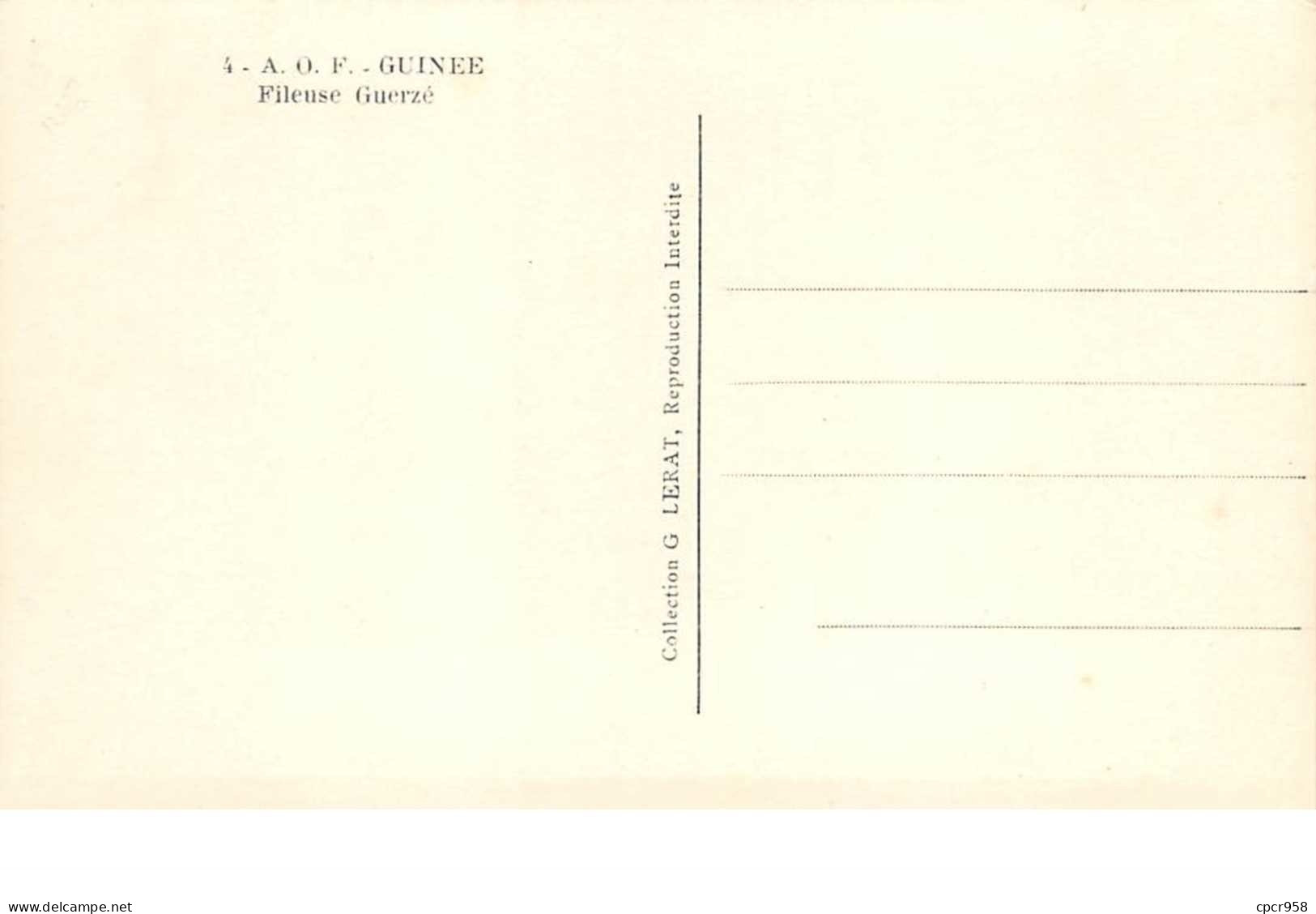 Guinée . A O F . N°52109 . Ethnique . Scarifications . Collection G.LERAT . N°04 . Fieuse Guerzé. - Guinée Française