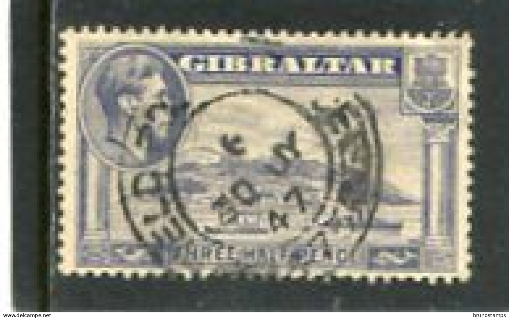 GIBRALTAR - 1943  1 1/2d  THE ROCK  SLATE VIOLET  FINE USED - Gibraltar