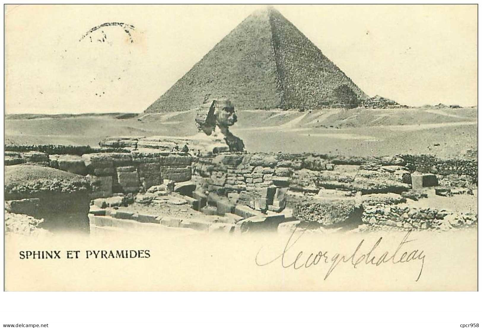 Egypte. N°34993.sphinx Et Pyramides.carte Maximum. - Gizeh