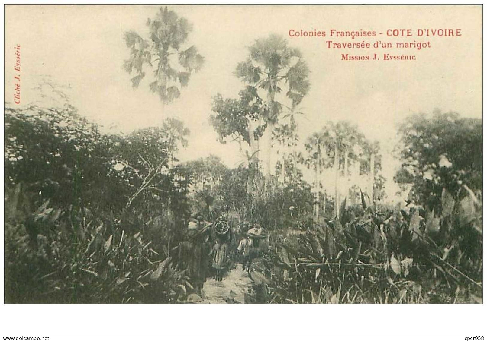 COTE D'IVOIRE.n°31150.TRAVERSEE D'UN MARIGOT - Côte-d'Ivoire