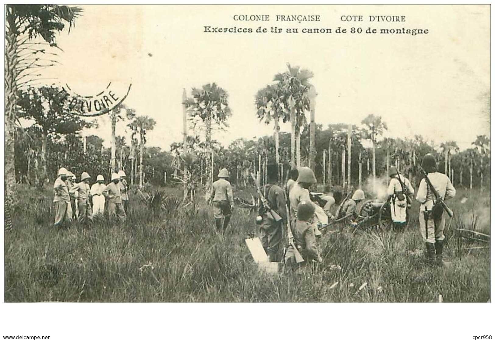 Cote D Ivoire. N°35388.exercices De Tir Au Canon De 80 De Montagne - Ivoorkust