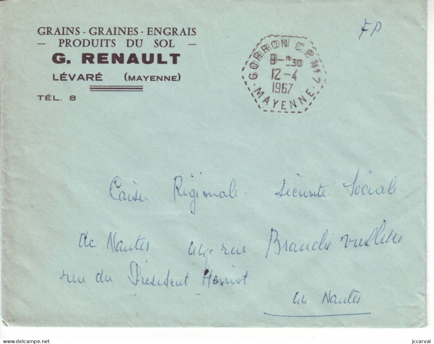 Mayenne Réseau Automobile Rural - Gorron CP N°7 - Type F8 - Lévaré - Manual Postmarks