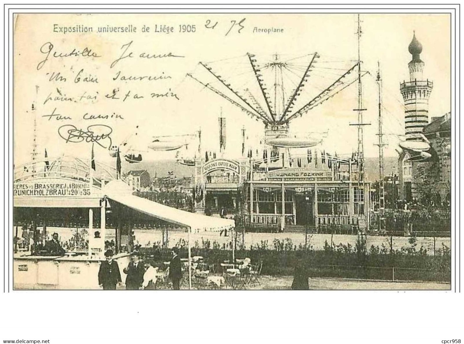BELGIQUE.EXPOSITION UNIVERSELLE DE LIEGE 1905.AEROPLANE.MANEGES.TA CHE - Liege