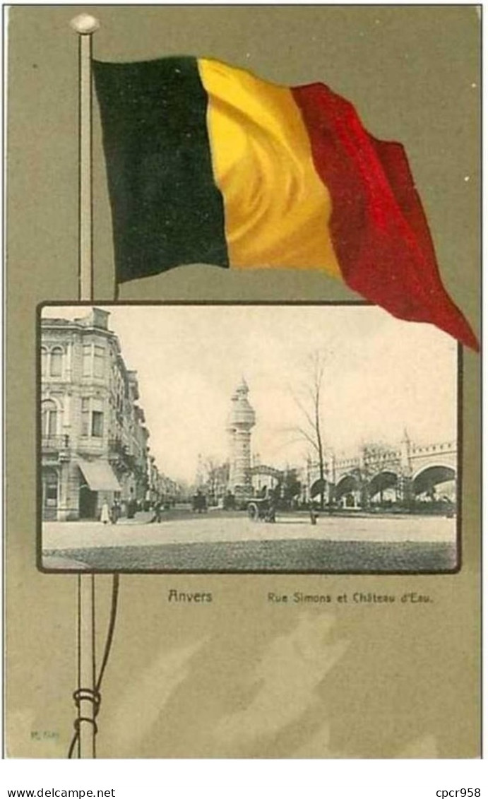 BELGIQUE.ANVERS.RUE SIMON ET CHATEAU D&amp;acute EAU.DRAPEAU - Other & Unclassified